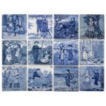 Helen J.A.Miles for Josiah Wedgwood & Sons: A Matched Set of Twelve Old English 6'' Picture Tiles,