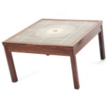 Kvalitet Form Funktion: A 1960's Danish Rosewood and Tile-Top Coffee Table, of square form, with