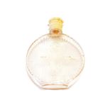 René Lalique (French, 1860-1945): An Erasmic Frosted and Clear Glass Scent Bottle, moulded R