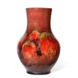 William Moorcroft (1872-1945): A Flambé Leaf and Berry Pattern Vase, impressed MADE IN ENGLAND