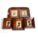 Five early 19th century portrait silhouettes, one dated April 10 1832