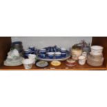 A quantity of decorative ceramics including Shelly Crocus part tea service, Kent China powder blue
