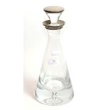 An Elizabeth II silver-mounted glass decanter, by Broadway and Co., Birmingham, 2003, the glass body