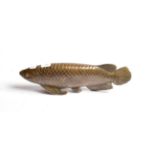 A bronzed model of a fish