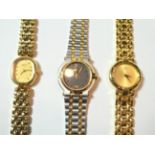 Three lady's wristwatches including Seiko, Citizen and Gucci