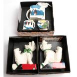 Two pieces of Clarice Cliff by Wedgwood, comprising Teddy Bear bookends, no. 97/150; and The May