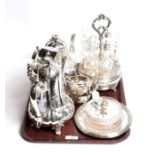 A collection of silver plate and EPNS wares, 19th/20th century, including a melon fluted coffee
