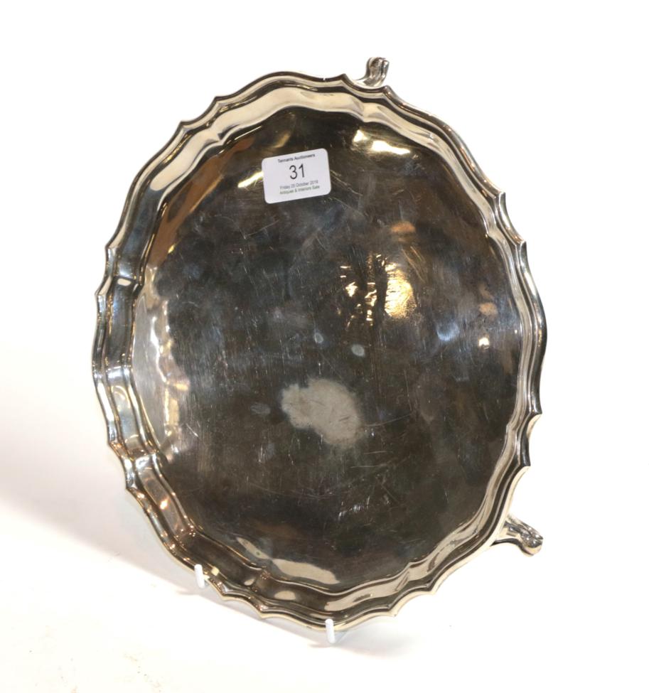 A George VI silver salver, by Cooper Brothers & Sons Ltd., Sheffield, 1944, shaped circular and on