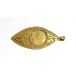 A Victorian sovereign pendant in an 18 carat gold mount, length 6.7cm . Gross weight 25.79 grams.