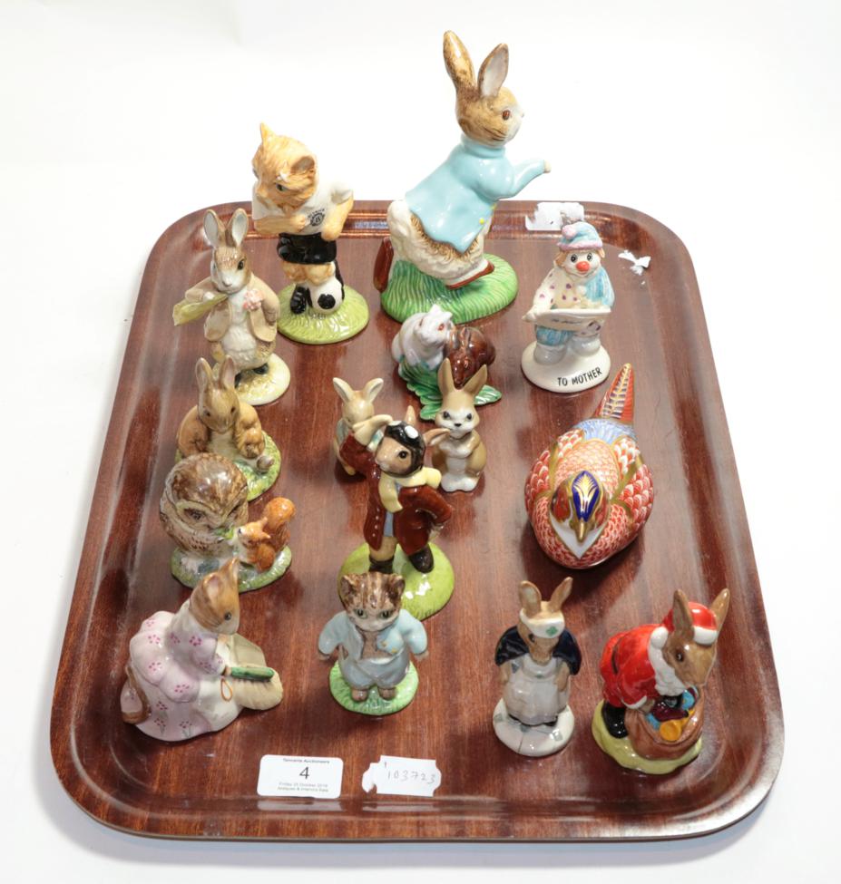 Beswick Beatrix Potter Royal Albert figures, Royal Doulton Bunnykins, The Footballing Feline