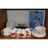Limited Edition Wedgwood Barbie collectables doll; a group of Wedgwood teawares; Royal Worcester tea