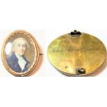 English School (early 19th century), a miniature bust portrait of John Collins Tabor, wearing a