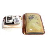 An Edwardian postcard album filled with mainly coloured postcards, including greetings cards; a