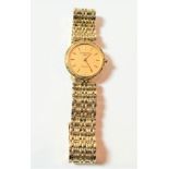 A lady's plated wristwatch, signed Longines, circa 1988, quartz movement, champagne coloured dial
