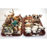 Beswick Animals including: stag; doe and fawn; pigeon, model no.1383; a quantity of sheep; bird