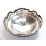 A George V silver bowl, by Martin Hall and Co. Ltd., Sheffield, 1921, circular, with shaped rim