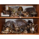 A large collection of various 19th and 20th century silver plated table wares including entree
