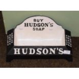 Reproduction painted iron Hudson's soap advertising bowl