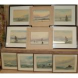 Abraham Hulk Jnr (1851-1922), A collection of ten marine watercolours, all signed, eight framed