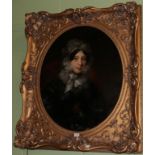 Circle of Margaret Sarah Carpenter (1993-1872), Portrait of a lady in a bonnet, oil on canvas