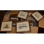 A quantity of decorative prints and reproductions, of mainly sporting scene and landmarks (two