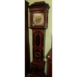 An oak inlaid eight day longcase clock, signed Jno Redshaw, Newcastle, early 18th century, caddied