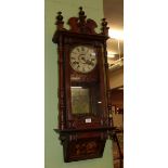 A drop dial inlaid striking wall clock, dial signed J G Graves, Sheffield circa 1900