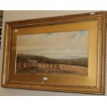 A 19th century English School, Harvest scene, watercolour, signed Orrock