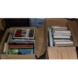 Two boxes of assorted books, racing and other sporting subjects