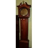 An oak thirty hour longcase clock, the circular brass dial with Roman and Arabic numerals signed