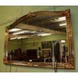 A modern gilt over mantle mirror