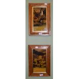 After Howitt, 19th century, a pair of angling prints, in maple frames
