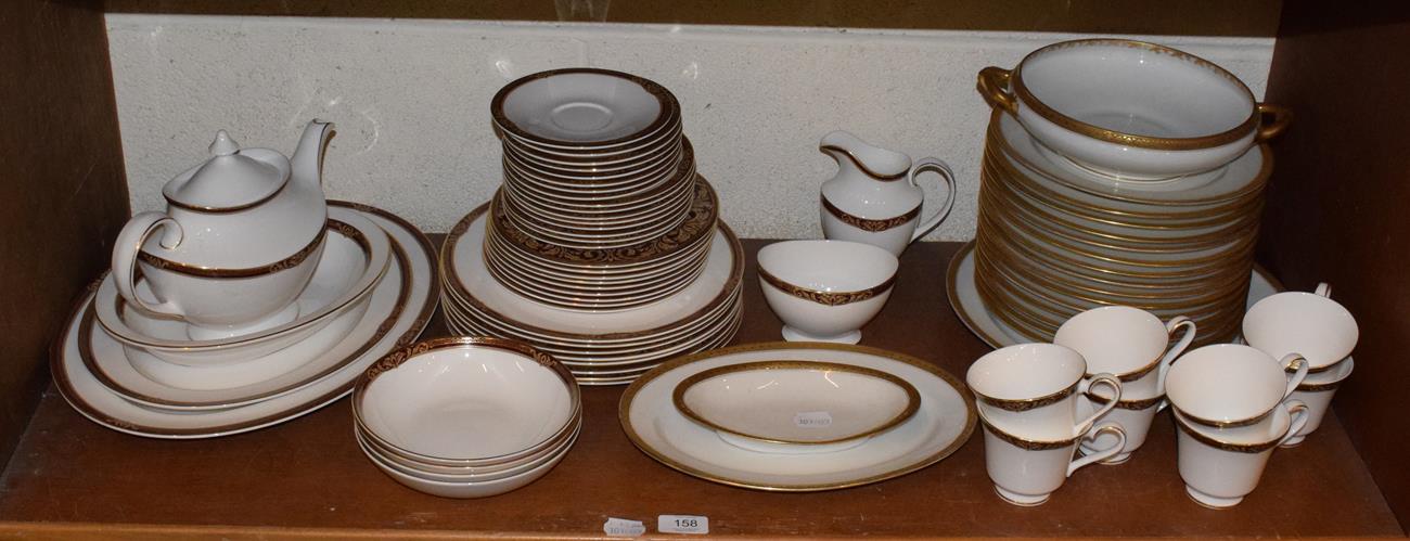 Royal Doulton part tea and dinner service, Tennysan pattern comprising: two meat platters, one