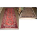 Indian carpet, the ivory Herati field enclosed by narrow borders, 255cm by 203cm