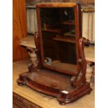 A Victorian mahogany dressing table mirror with platform base