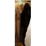 Dark brown mink jacket and another similar in light brown (2)
