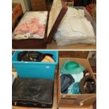 Assorted costume including hats, gloves, bags, white linen, dolls and childrens costume etc (three