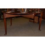 A George III mahogany dining table on pad feet, 175cm wide