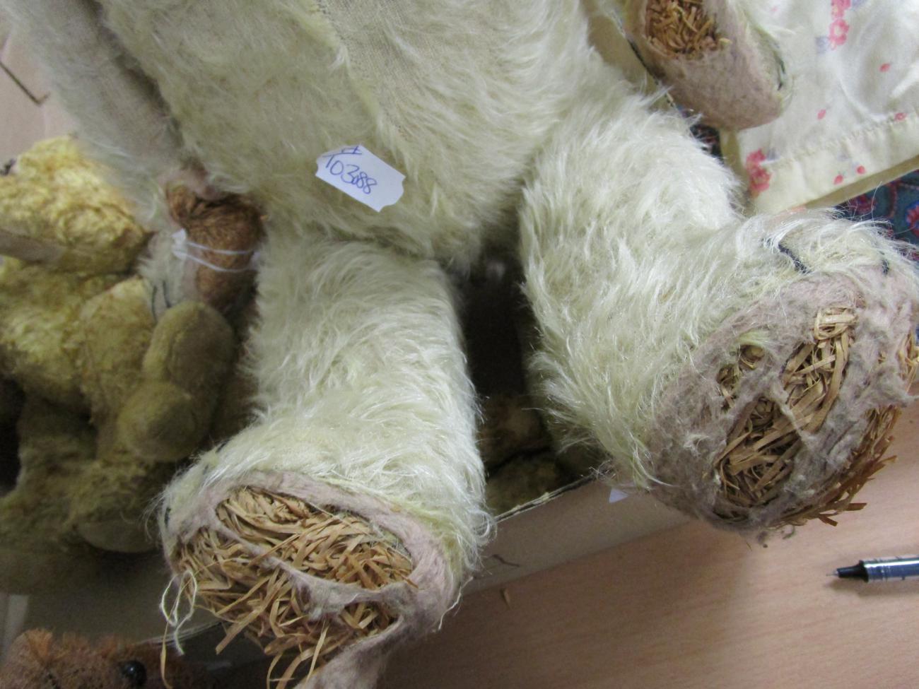 Possibly Farnell seated rabbit, another smaller, cotton plush curly teddy bear with jointed body, - Image 6 of 10
