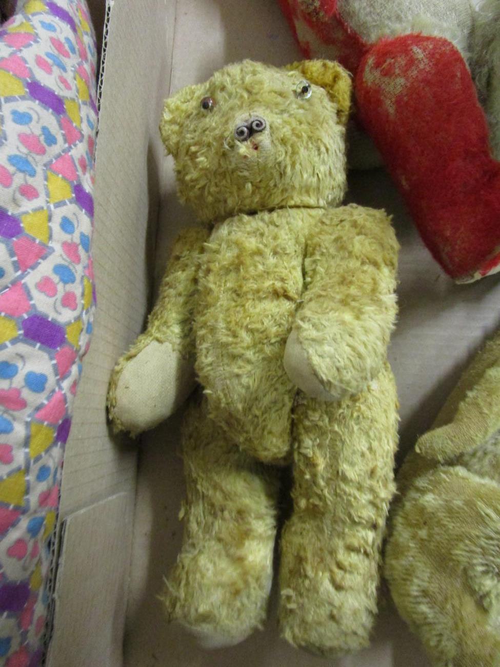 Possibly Farnell seated rabbit, another smaller, cotton plush curly teddy bear with jointed body, - Image 10 of 10