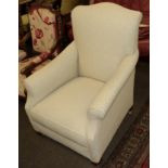 An upholstered armchair