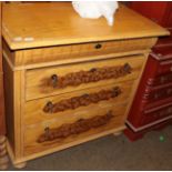 A 19th century Danish painted chest of drawers, single cushion drawer above three graduated drawers,