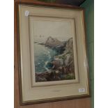 Frank Henry Mason (1875-1965) 'Gurnard's Head, Cornwall', signed, watercolour, titled mount, 34cm by