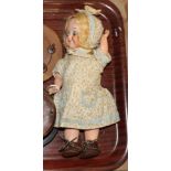 Armand Marseille 323 googley eyed bisque head doll, with sleeping blue eyes, closed mouth, painted