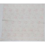 Circa 1890 Durham Whole Cloth Quilt, with faded rose pattern to the front, white cotton to the