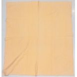 Large Early 20th Century Reversible Whole Cloth Quilt, in pale apricot cotton and pale yellow to the