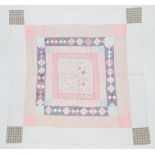 Circa 1899 Cumbrian Patchwork Frame Design Quilt, made by the Mitchell Family, incorporating