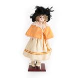 Late 19th Century Bisque Shoulder J.D Kestner Doll, impressed '147', with blonde wig, sleeping brown