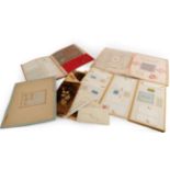 Late 19th Century School Girl Sample Folios, comprising a multi paged card folio by F Wagstaff,