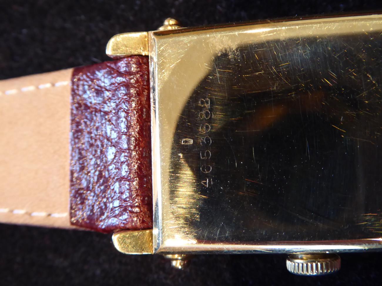 An Unusual Art Deco 18ct Gold Flip Top Rectangular Wristwatch, signed Longines, circa 1927, (calibre - Image 3 of 9